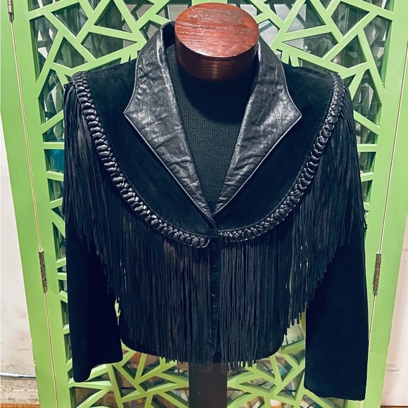 Diamond Leathers Jackets & Blazers - Diamond Leathers Vintage Fringe Braided Leather Jacket